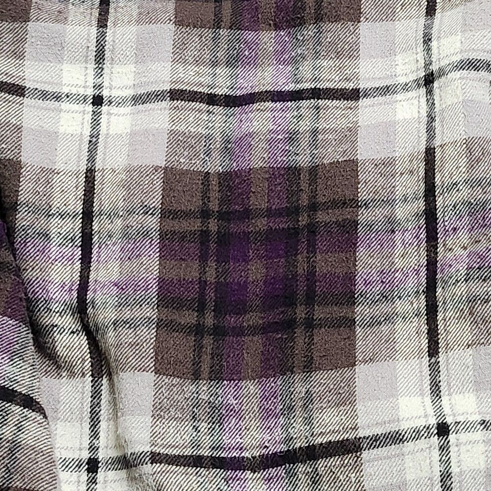 Jachs Flannel Shirt Mens XXL 2XL Purple Plaid‎ Y2K Long Sleeve Streetwear Skater - Picture 4 of 10
